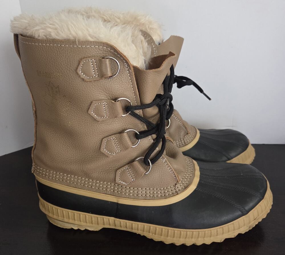 Vintage Sorel Manitou Pac Boots Mens 13 Leather Rubber Duck Winter Snow Canada